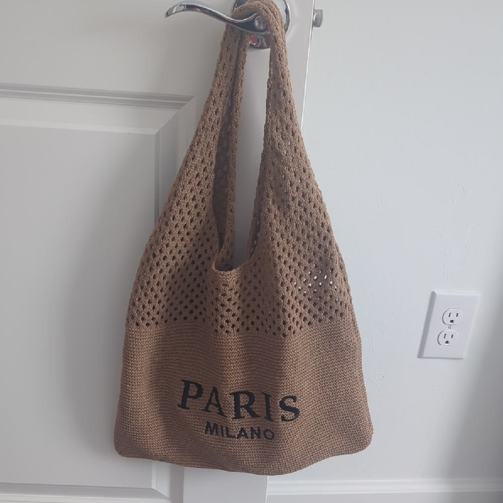 Brown Mesh Tote Bag - Picture 3 of 7